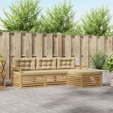  Set vanjskih sofa 4 kom. Bijela i bež Poliester | Eponuda.ba