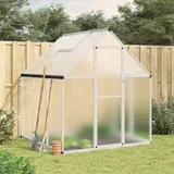 Rastlinjak z okvirjem srebrn 169x169x195 cm aluminij - Rastlinjak, (21618291)