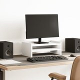  Stalak za monitor bijeli 42 x 24 x 16 cm od konstruiranog drva | shoptok.hr
