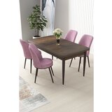 Hanah home Nil - Baroque, Pink BaroquePink Dining Table & Chairs Set (5 Pieces) | ePonuda.com