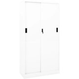 Furnova Pisarniška omara z drsnimi vrati bela 90x40x180 cm jeklo, (21919700) | Shoptok.si