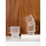 Sinsay Set staklenih šalica s rebrastom teksturom i pozlaćenim rubom 4 pack | shoptok.hr