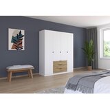 Boxxx OMARA ZA OBLAČILA, bela, hrast artisan | Shoptok.si