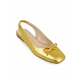 Capone Outfitters Women's Open Back Flat Toe Bow Detailed Elastic Back Flats