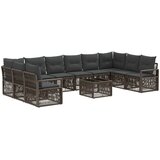 vidaXL Vrtna sedežna garnitura 11 pcs Siva poli ratan, (5000270225) | Shoptok.si