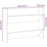 vidaXL Stenska omara za čevlje artisian hrast 80x18x60cm iverna plošča | Shoptok.si