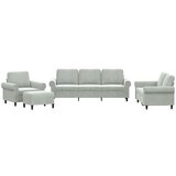 Maison Chic Sedežna garnitura - kavč 4-delna z blazinami svetlo siv žamet, (21728675) | Shoptok.si