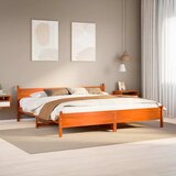 Maison Chic Posteljni okvir - Dvoposteljna postelja - Zakonska postelja brez vzmetnice vošč. rjav 200x200 cm borovina-J4613, (21761650) | Shoptok.si