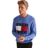 Tommy Jeans Knitted Flag Sweater Tempo Blue Melange Plava Cijene