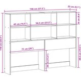  Uzglavlje sa spremištem bijeli 140 cm od masive borovine | shoptok.hr