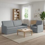  Set sofe 2 pcs Svjetlosiva Tkanina - Svjetlosiva 1-sjedalni + 3-sjedalni (180 cm) | shoptok.hr