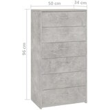 vidaXL Komoda sa 6 ladica boja betona 50x34x96 cm konstruirano drvo | shoptok.hr