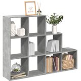  Pregrada/regal za knjige 3 razine sivi 137,5x29x103,5 cm drveni | shoptok.hr