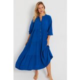 Cool & Sexy Women's Loose Midi Dress Saks Q982 cene