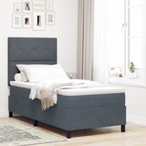 vidaXL Box Spring postelja z vzmetnico in LED temno siva 80x200 cm žamet | Shoptok.si