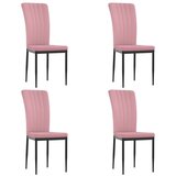  Jedilni stoli 4 kosi roza žamet, (20700896) | Shoptok.si