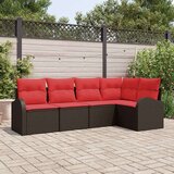  Vrtna sedežna garnitura 5 pcs Rjava poli ratan, (5000144686) | Shoptok.si