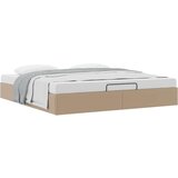 vidaXL Otomanski posteljni okvir brez vzmetnice kapučino 180x200 cm, (21609546) | Shoptok.si