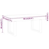  Stolić za kavu svjetlosmeđi i crni 90x45x40 cm MDF i željezo | shoptok.hr