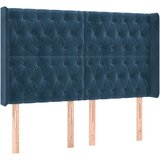 Maison Chic vzglavna omarica - nočna omarica - posteljna omarica z ušesi temno modro 147x16x118/128 cm žamet, (21711019) Cene