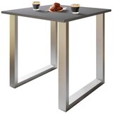 MID.YOU Pisalna Miza Lona, Antracit, Srebrna, 80x80cm | Shoptok.si