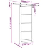  Klizna vrata ORKDAL Prirodna i crna 83 x 232 cm | shoptok.hr