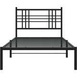 vidaXL Kovinski posteljni okvir z vzglavjem črn 90x200 cm | Shoptok.si