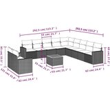  Vrtna sedežna garnitura 12-delna z blazinami črn poli ratan, (21093200) | Shoptok.si