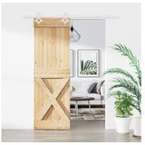 vidaXL Drsna vrata s kompletom vodil 70x210 cm trdna borovin Cene