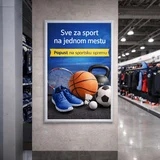 Aluminijumski klik poster ramovi, Oštri uglovi, 25mm, B1