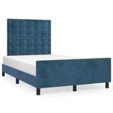 Furnova Posteljni okvir brez vzmetnico temno modra 120x190 cm žamet, (21935863) | Shoptok.si