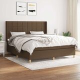  Krevet s oprugama i madracem tamnosmeđi 160x200 cm tkanina | shoptok.hr