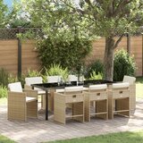 vidaXL set za blagovanje u vrtu od 9 dijelova s jastučićima, bež poli ratan | shoptok.hr
