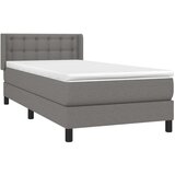  Box spring postelja z vzmetnico temno siva 90x200 cm blago, (20790307) | Shoptok.si