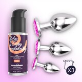 Crushious Komplet analnih čepova - Bijou Wet Train Trio, ružičastim kristalom | shoptok.hr