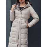 DStreet Women's winter quilted coat with hood GRACE beige | Shoptok.si
