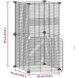  Ograda za hišne ljubljenčke z 8 paneli črna 35x35 cm jeklo, (20802214) | Shoptok.si