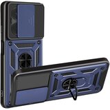 AVIZAR Ovitek Redmi 15C, odporen na udarce, z drsnim pokrovom kamere, kovinskim obročem in stojalom, Modra noč, (5000190169) | Shoptok.si
