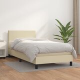  Krevet s oprugama i madracem krem 80 x 200 cm od umjetne kože | shoptok.hr