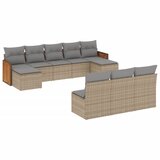  10-dijelni set vrtnih sofa s jastucima bež od poliratana | shoptok.hr