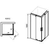 Ravak X14V70300Z1 Roll RORV2 90 x 90 kvadratna tuš kabina črna | Shoptok.si