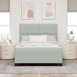 Box Spring Krevet s Madracem Svjetlosiva 160x200 cm Baršun | shoptok.hr
