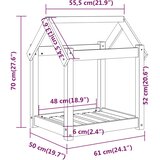  Krevet za pse crni 61x50x70 cm od masivne borovine | shoptok.hr