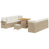  11-delni vrtni kavčni set z blazinami Bež poli ratan akacija | Shoptok.si
