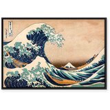  Slika - The Great Wave off Kanagawa (Reproduction) 120x80 U crnom drvenom okviru | shoptok.hr