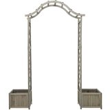 vidaXL vrtna pergola sa sadilicom siva od masivne jelovine | shoptok.hr