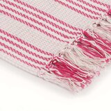 vidaXL Pamučni pokrivač na pruge 125x150 cm ružičasto bijeli | shoptok.hr