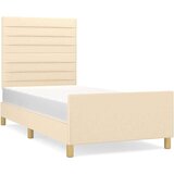  Okvir za krevet s uzglavljem krem 80x200 cm od tkanine | shoptok.hr