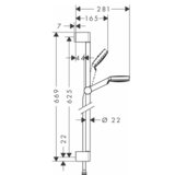 Hansgrohe crometta Tuš garnitura 1 Jet (Razmak provrta: 62,5 cm, Krom) | shoptok.hr