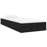  Posteljni okvir črn iz trdnega lesa 75x190 cm 2FT6, (20707559) | Shoptok.si